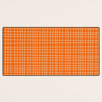 Mid Century Modern Simple Orange Irregular Woven Pattern Desk Mat Gallery Image 3