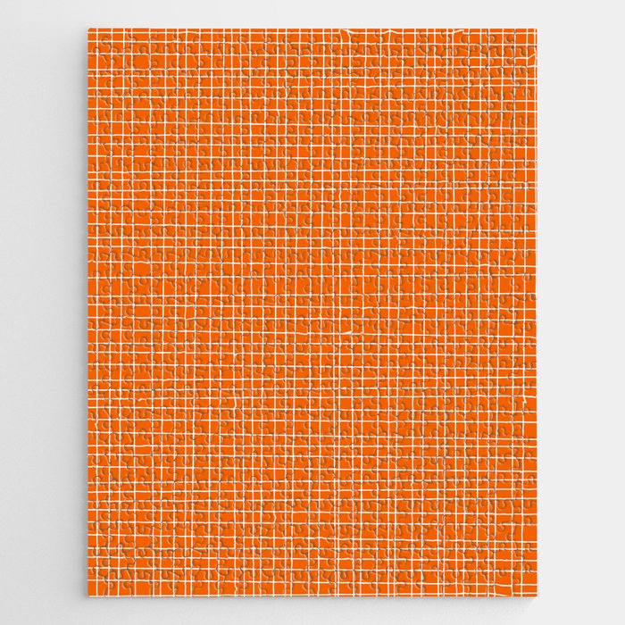 Mid Century Modern Simple Orange Irregular Woven Pattern Jigsaw Puzzle Gallery Image 1