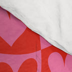 Red love heart checkered pattern Comforter Gallery Image 4