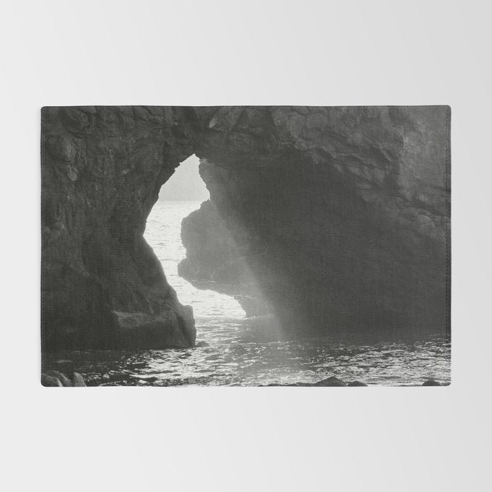 Sunrays Through The Arch. Del Medio Beach. At Sunrise. Bw Rug Gallery Image 2