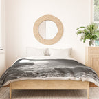 Sunrays Through The Arch. Del Medio Beach. At Sunrise. Bw Duvet Cover Gallery Image 3