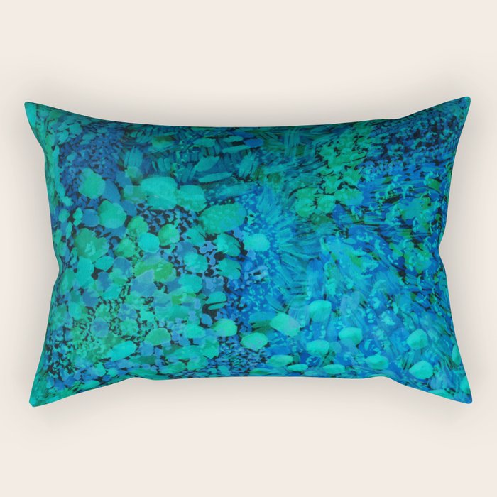 Peacock Watercolor Painting Rectangular Pillow Gallery Image 2