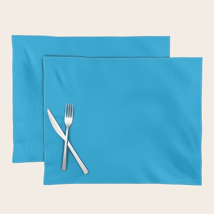 Vivid Blue Solid Accent Color Placemat Gallery Image 1