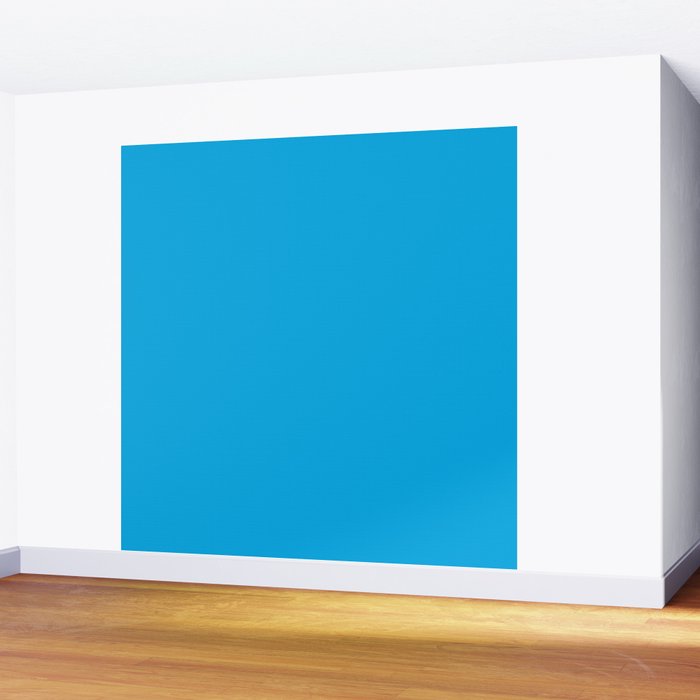Vivid Blue Solid Accent Color Wall Mural Gallery Image 2