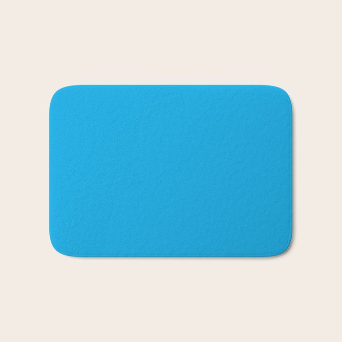 Vivid Blue Solid Accent Color Bath Mat Gallery Image 1
