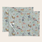Dog lover person cute dogs breed pattern Placemat Gallery Image 1