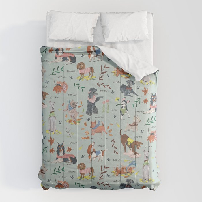 Dog lover person cute dogs breed pattern Comforter Gallery Image 6