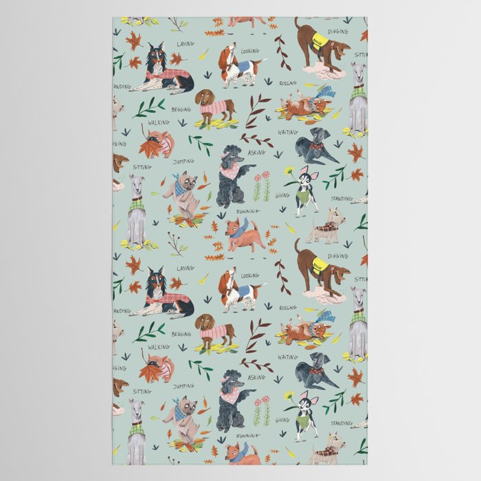 Dog lover person cute dogs breed pattern Tablecloth Gallery Image 2