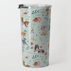Dog lover person cute dogs breed pattern Travel Mug Gallery Image 3