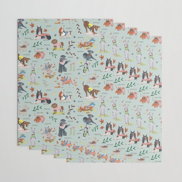 Dog lover person cute dogs breed pattern Wrapping Paper Gallery Image 3