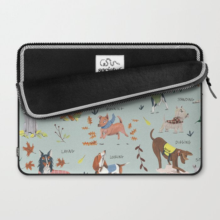 Dog lover person cute dogs breed pattern Laptop Sleeve Gallery Image 2
