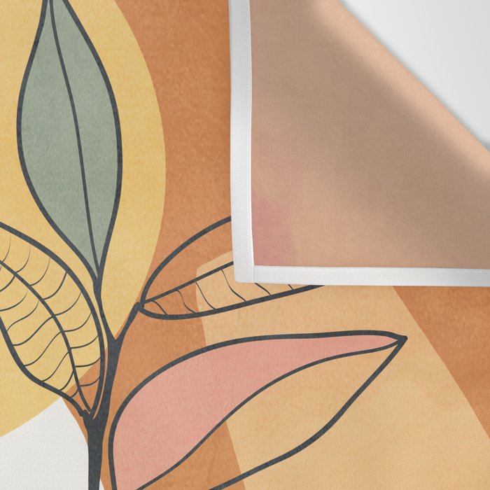 Modern abstract leaves line art 12 Wall Tapestry Gallery Image 3