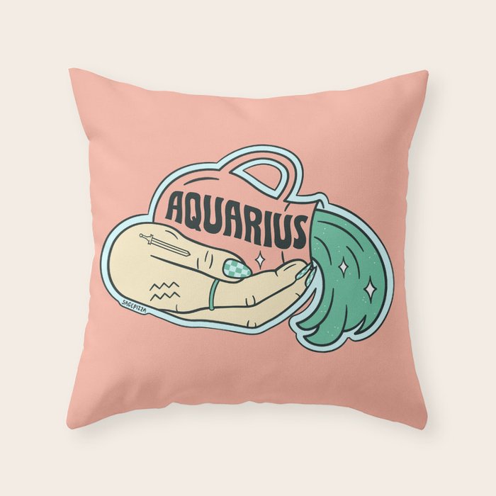 AQUARIUS (LIGHT) Throw Pillow Gallery Image 6