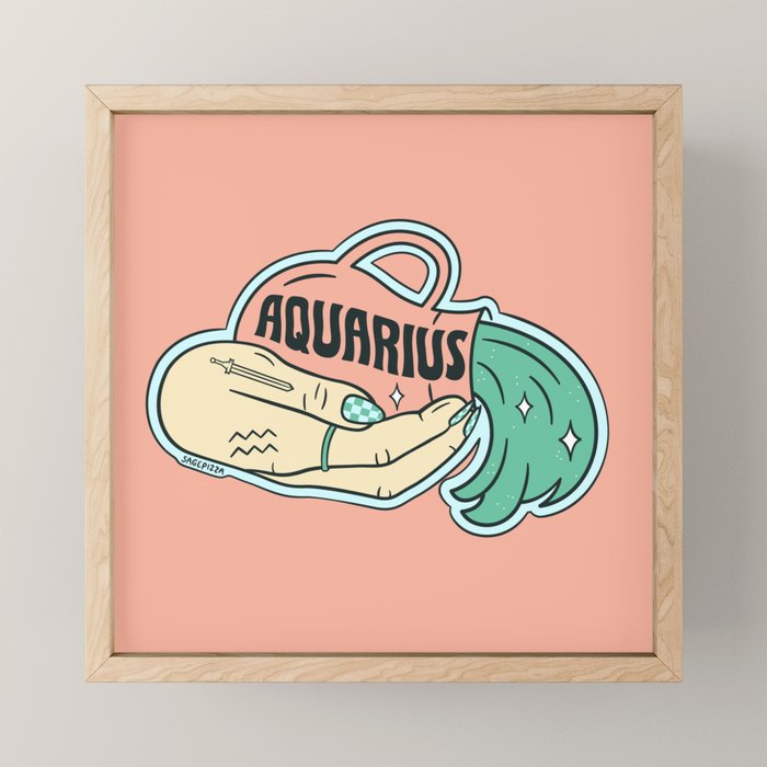 AQUARIUS (LIGHT) Mini Art Print Gallery Image 1