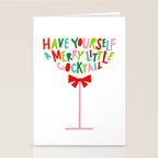 Have Yourself a Merry Little Cocktail - Festive Cocktail Typography Stationery Card Gallery Image 2