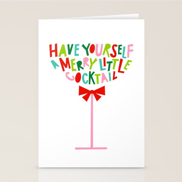 Have Yourself a Merry Little Cocktail - Festive Cocktail Typography Stationery Card Gallery Image 2