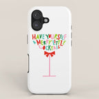 Have Yourself a Merry Little Cocktail - Festive Cocktail Typography iPhone Case Gallery Image 1