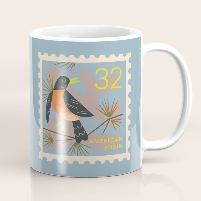 Robin Postage Stamp Coffee Mug Gallery Image 1
