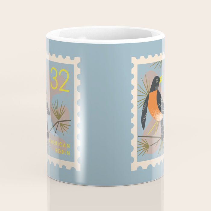 Robin Postage Stamp Coffee Mug Gallery Image 4