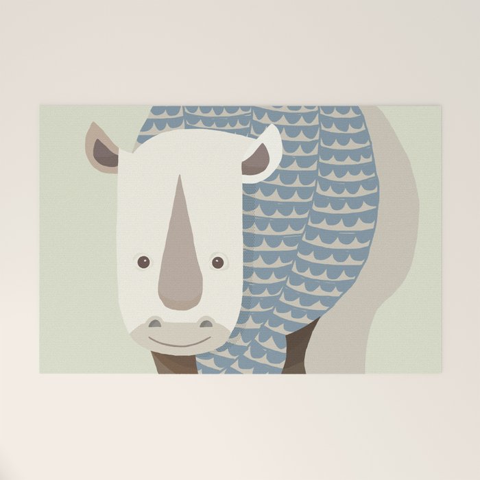 Whimsical Rhinoceros Welcome Mat Gallery Image 1