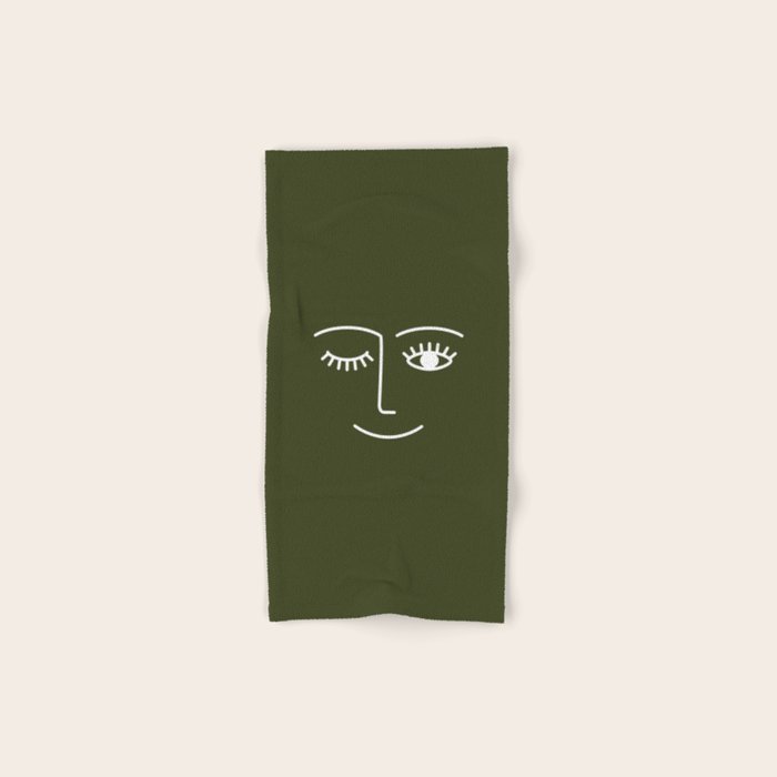 Wink (Olive Green) Bath Towel Gallery Image 1