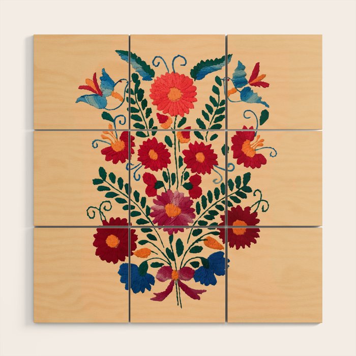 Mexican Bird Motif Cream  Wood Wall Art Gallery Image 1