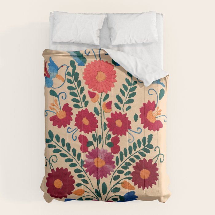 Mexican Bird Motif Cream  Comforter Gallery Image 1