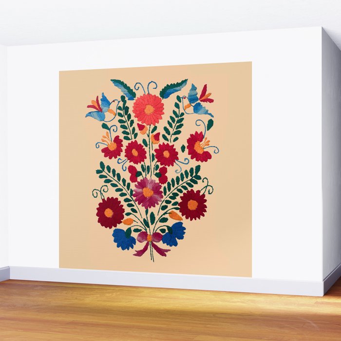 Mexican Bird Motif Cream  Wall Mural Gallery Image 2