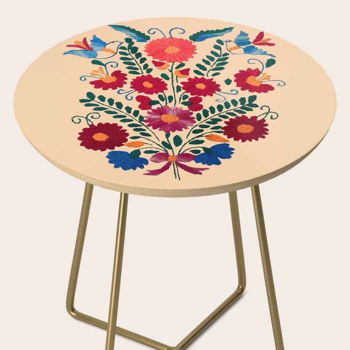 Mexican Bird Motif Cream  Side Table Gallery Image 2