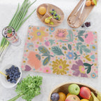 Summer Floral Illustration Art Print Cutting Board Gallery Image 2