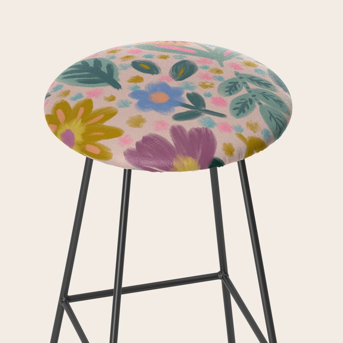 Summer Floral Illustration Art Print Stool Gallery Image 2