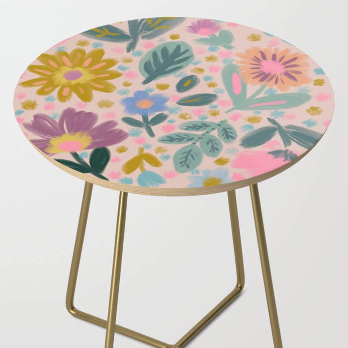 Summer Floral Illustration Art Print Side Table Gallery Image 2