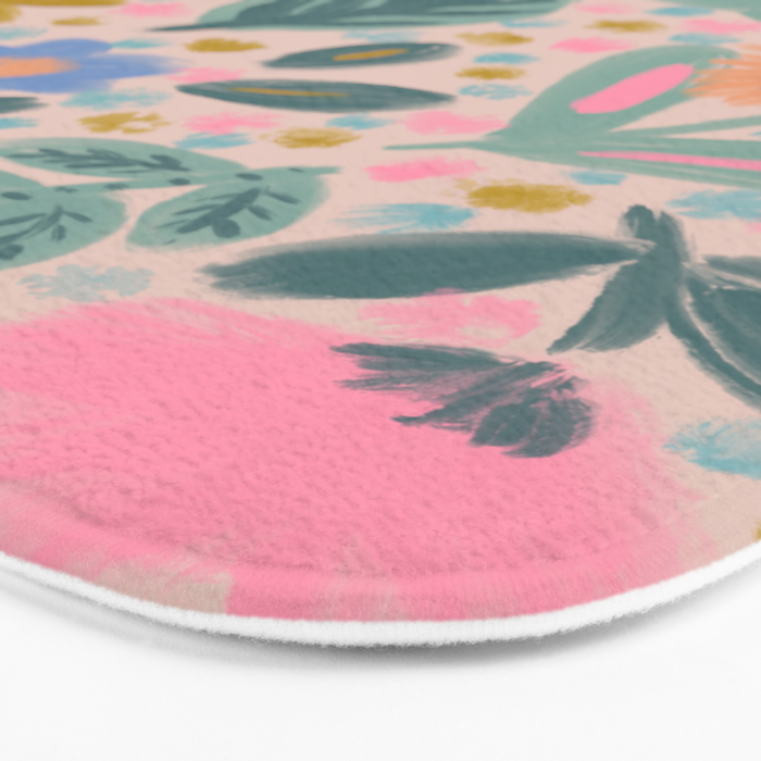 Summer Floral Illustration Art Print Bath Mat Gallery Image 3