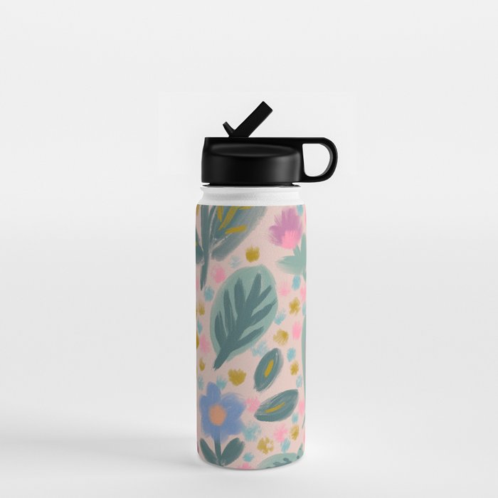 Summer Floral Illustration Art Print Water Bottle Gallery Image 1