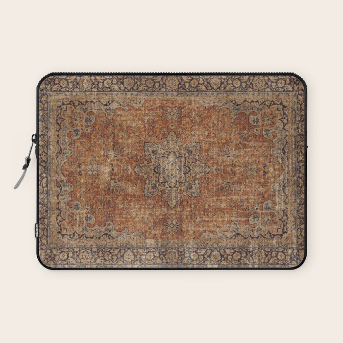 mustard antique rug Laptop Sleeve Gallery Image 1
