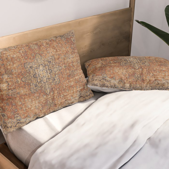 mustard antique rug Pillow Sham Gallery Image 2