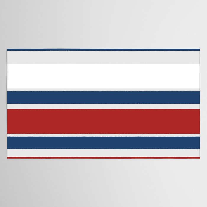 Striped Modern Classic Red White Blue Tablecloth Gallery Image 2
