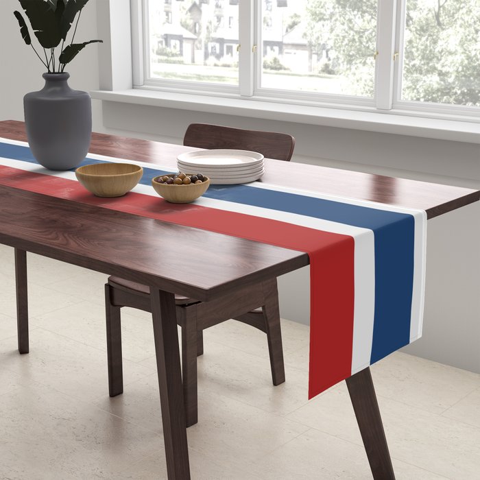 Striped Modern Classic Red White Blue Table Runner Gallery Image 2