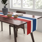 Striped Modern Classic Red White Blue Table Runner Gallery Image 2