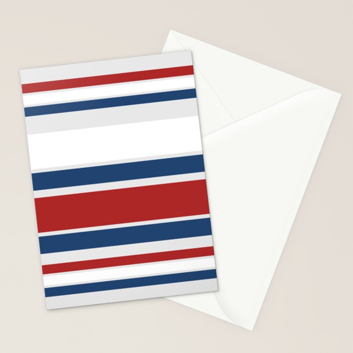 Striped Modern Classic Red White Blue Stationery Card Gallery Image 2