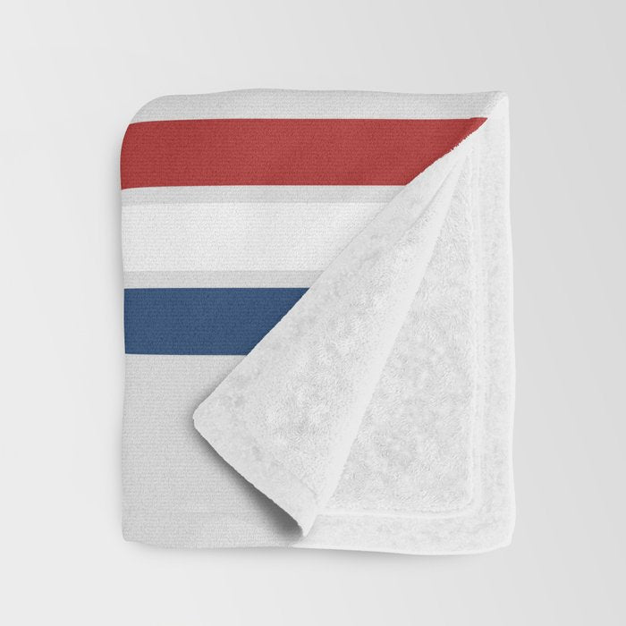 Striped Modern Classic Red White Blue Throw Blanket Gallery Image 3