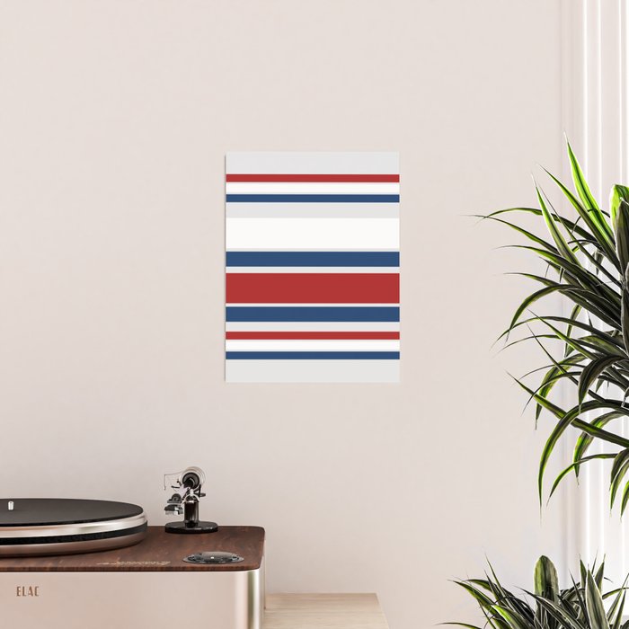 Striped Modern Classic Red White Blue Poster Gallery Image 2