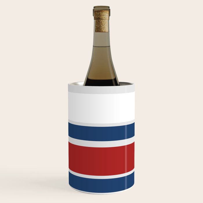 Striped Modern Classic Red White Blue Wine Chiller Gallery Image 1