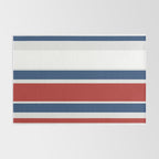 Striped Modern Classic Red White Blue Rug Gallery Image 2
