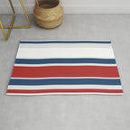 Striped Modern Classic Red White Blue Rug Gallery Image 1