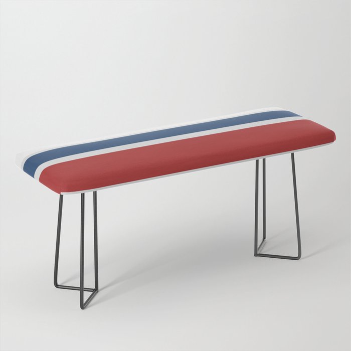 Striped Modern Classic Red White Blue Bench
