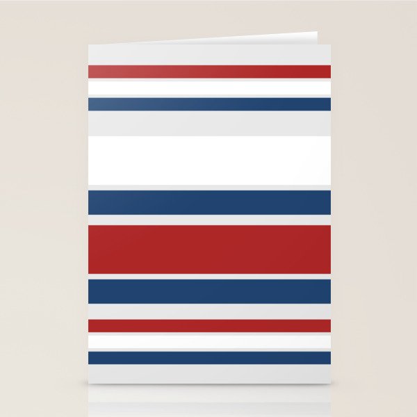 Striped Modern Classic Red White Blue Stationery Card Gallery Image 2