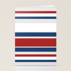 Striped Modern Classic Red White Blue Stationery Card Gallery Image 2