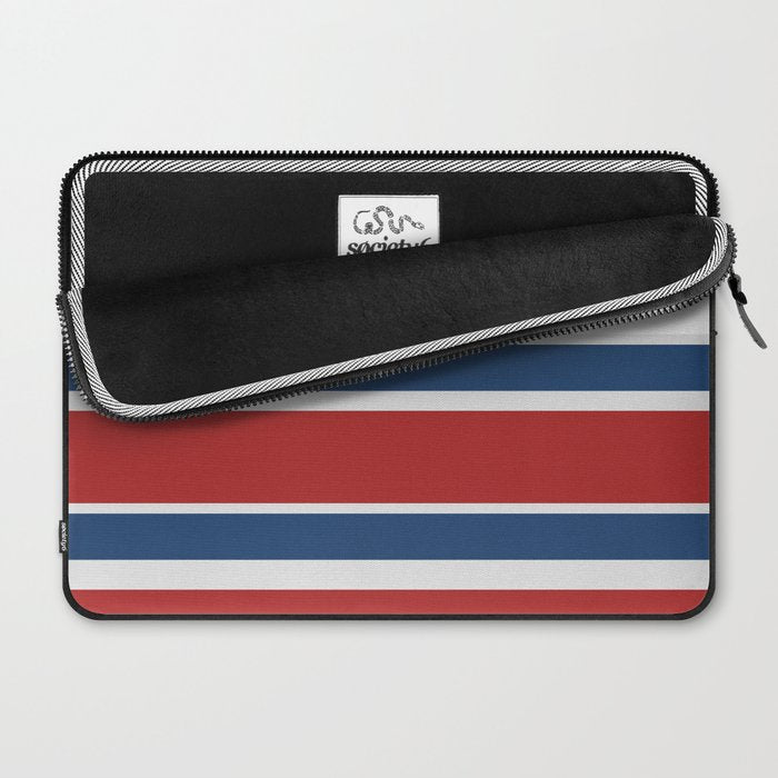 Striped Modern Classic Red White Blue Laptop Sleeve Gallery Image 2
