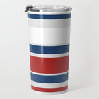 Striped Modern Classic Red White Blue Travel Mug Gallery Image 3